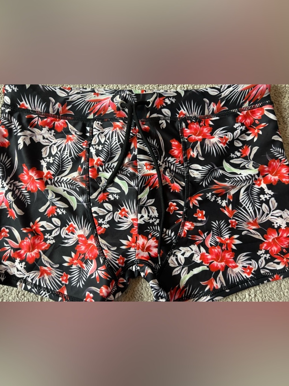 Men's Square Leg Swim Briefs Tight Trunk Swimsuit Athletic Bathing Suit Sz S #F - Picture 3 of 9